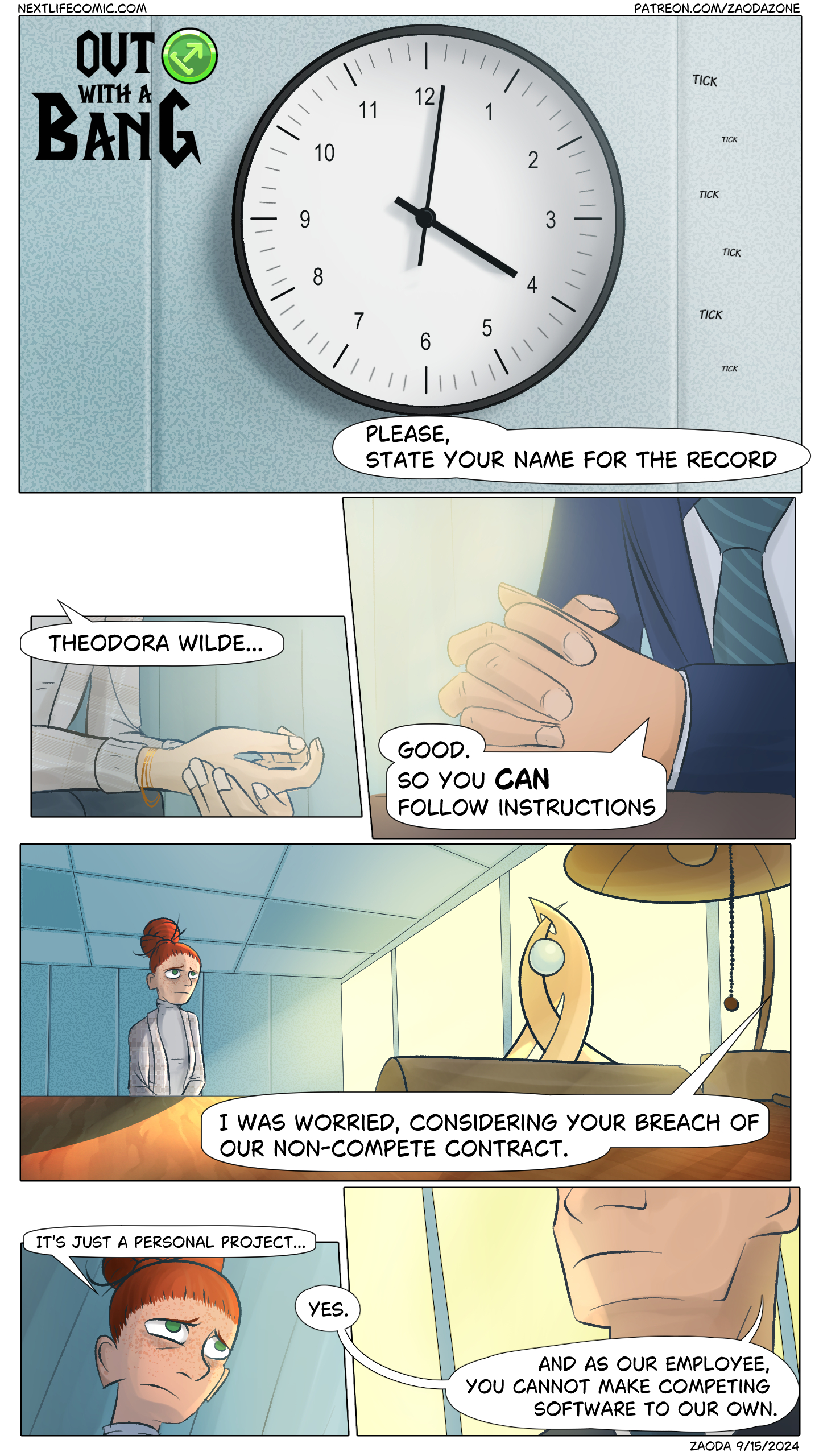 Swinging for the fences here opening on office bureaucracy...